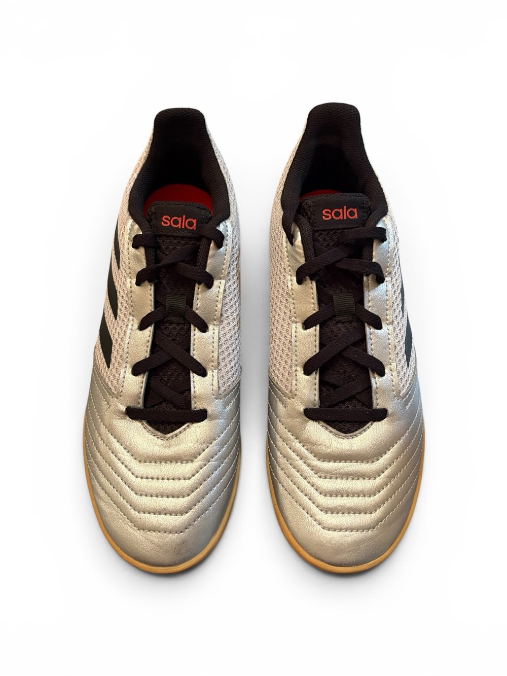 Men’s Indoor Soccer Shoes - Silver/Black~size 5 1/2